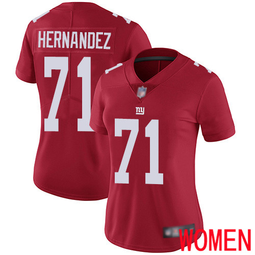 Women New York Giants #71 Will Hernandez Red Limited Red Inverted Legend Football NFL Jersey